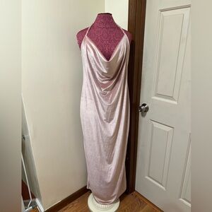 NWT PrettyLittleThing Maternity Velvet Cowl Neck Dress | Size UK 16 (US 12)